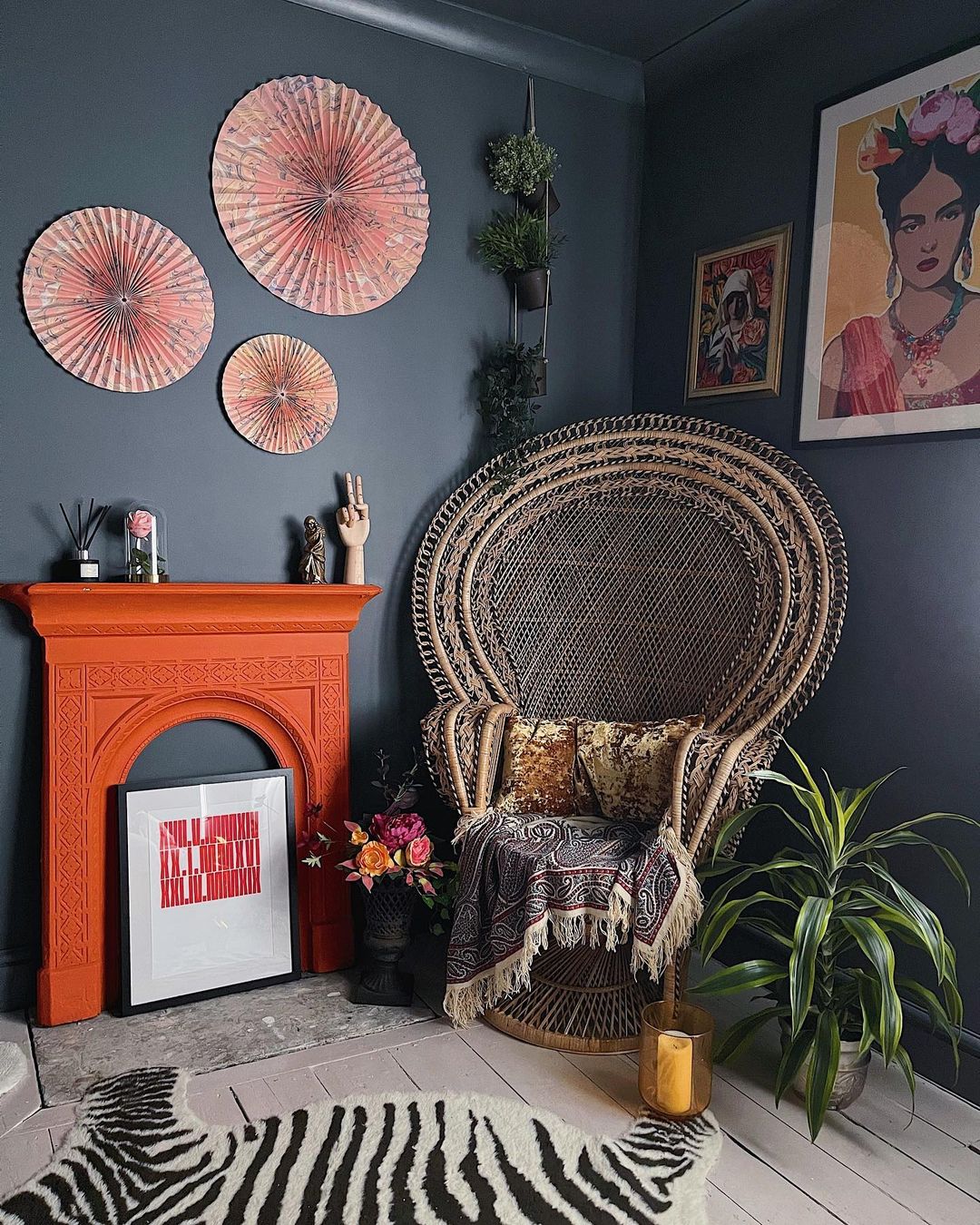 Grey and orange bedrooms