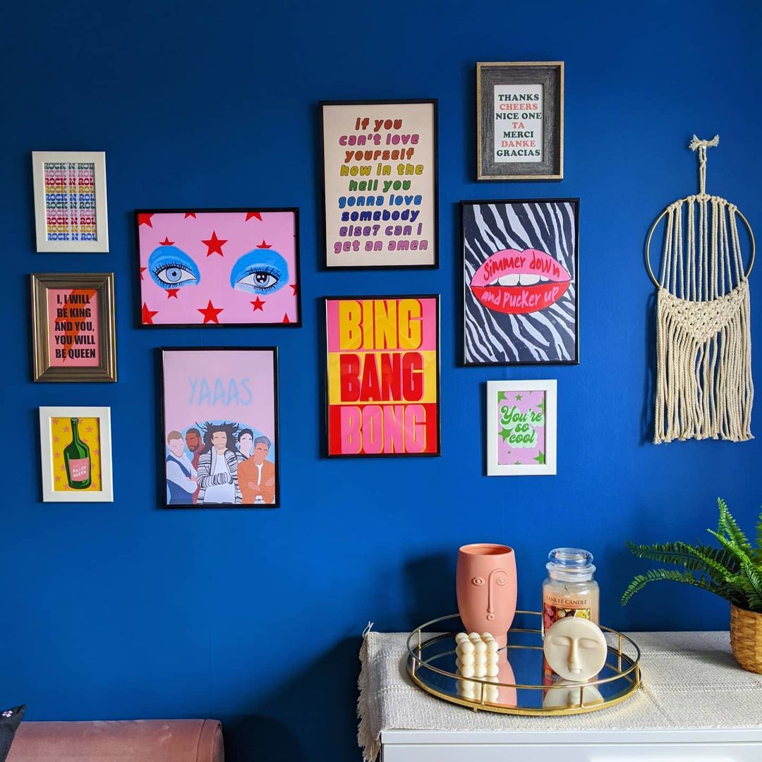 The blue statement wall 